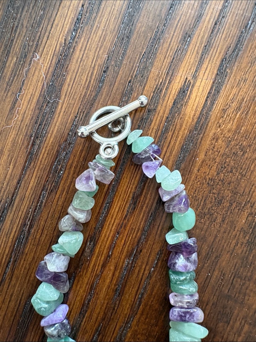 Beautiful amethyst and aventurine beaded necklace - Picture 3 of 5